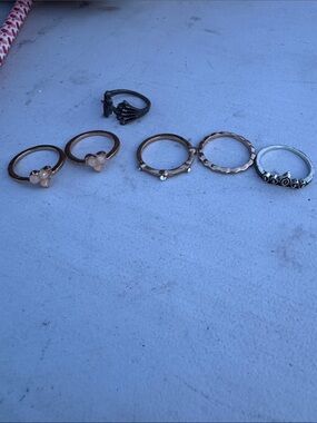 Delicate Mixed Metal Stacking Rings - Rose & Silver Tones